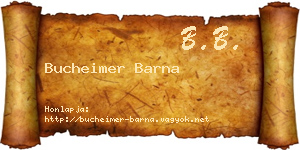 Bucheimer Barna névjegykártya